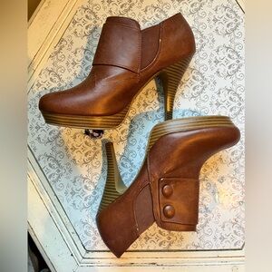 Brown High Heel Ankle Boots